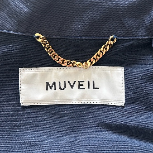 Muveil Tokyo Women’s Blue Jacket Chameleon Embroidered Design Size 36/ US 6 NWOT - Picture 3 of 7